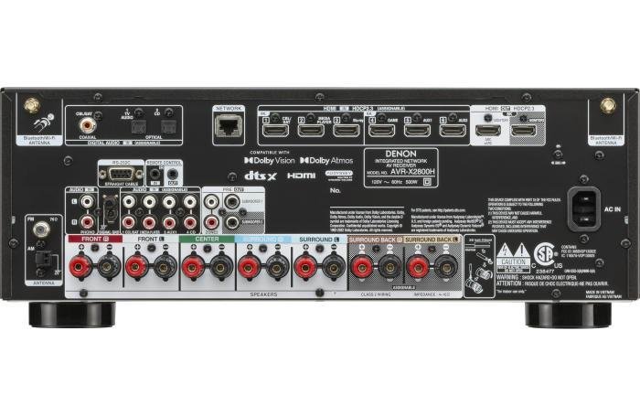 Ресивър за домашно кино Denon AVR - X2800H отзад