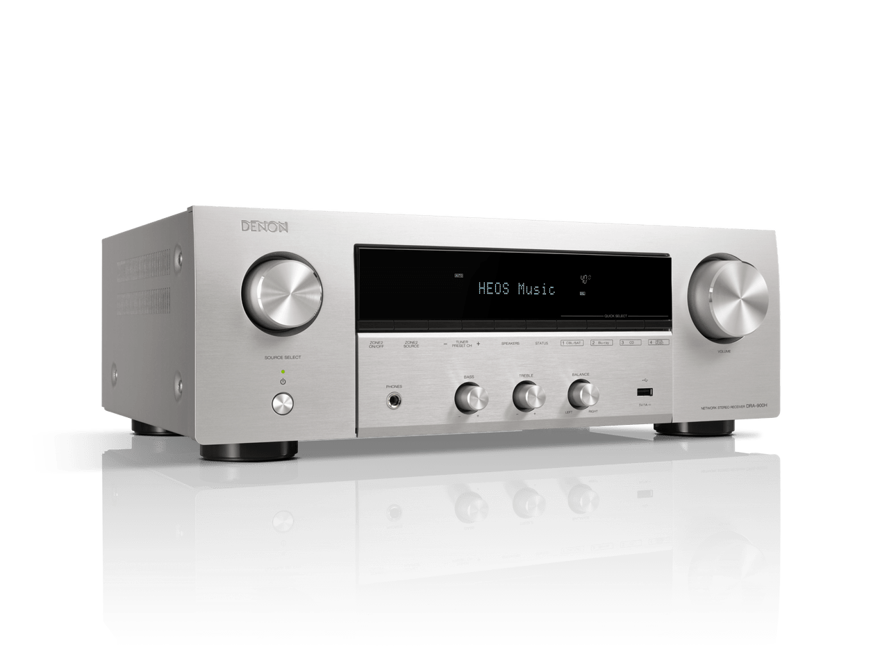 Ресивър за домашно кино с 2 канала Denon DRA - 900H странично сребърен