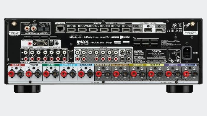 Усилвател за домашно кино Denon AVC - X3800H отзад